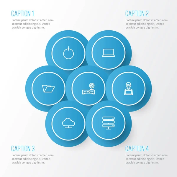 Donanım anahat simgelerini belirlemek. Dosyayı, not defteri, Modem ve diğer öğeleri koleksiyonu. Ayrıca sunucu, yönlendirici, adam gibi simgeler içerir.