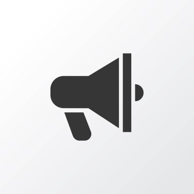 Duyuru simgesi simgesi. Premium Kalite izole amplifikatör öğe Trendy tarzı.