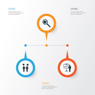 Yönetim Icons Set. Özel gösteri, proje analizi, takım toplantısı ve diğer öğeleri koleksiyonu. Ayrıca, tartışma, istatistik, analiz gibi simgeler içerir.