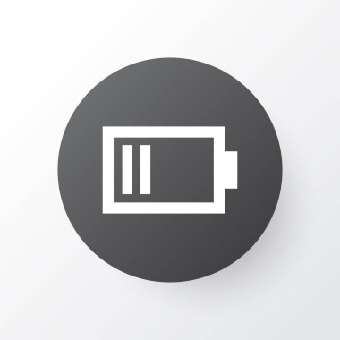 Düşük pil simgesi simgesi. Premium Kalite izole şarj öğe Trendy tarzı.