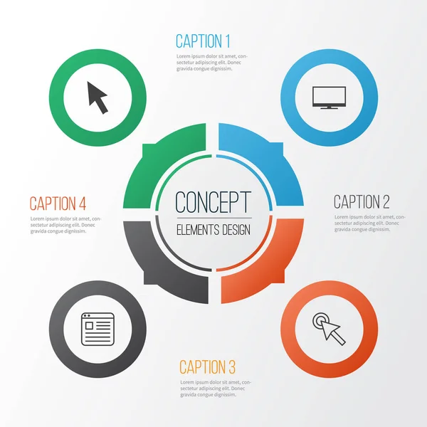 Ağ bağlantısı simgeleri ayarlayın. Web sitesi, ekran, imleç ve diğer öğeleri koleksiyonu. Pencereyi, ekran, tıklatın gibi semboller de içerir.