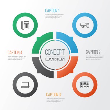 Aygıt simgeler kümesi. Kişisel bilgisayar, iş telefonu, seren ve diğer öğeleri koleksiyonu. Ayrıca telefonu, Pc, dizüstü bilgisayar gibi simgeler içerir.