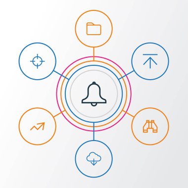 Kullanıcı anahat simgeleri ayarlayın. Alarm, Upload, bulmak ve diğer öğeleri koleksiyonu. Ayrıca depolama, Download, depo gibi simgeler içerir.