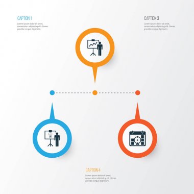 Yönetim Kurulu Icons Set. Çözüm gösteri, proje hedefleri, özel gösteri ve diğer öğeleri koleksiyonu. Ayrıca diyagram, hedef, çözüm gibi simgeler içerir.