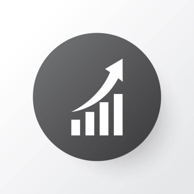 Büyüyen grafik simgesi simgesi. Sınıf kalitesi artan moda stil öğesinde izole.