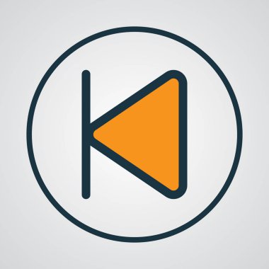 Geriye dönük renkli anahat simgesi. Premium Kalite izole başlangıç öğesine Trendy tarzı.