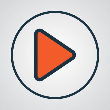 Renkli Anahat simgesini oynamak. Üstün kaliteli moda stil öğesinde Begin izole.