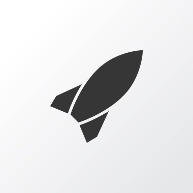 Roket simgesi simgesi. Premium Kalite izole füze öğe Trendy tarzı.