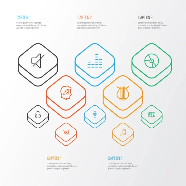 Müzik anahat simgelerini belirlemek. Melody, varil, plastik ve diğer öğeleri koleksiyonu. Gibi sessiz, solfej, biraz da simgeler içerir.