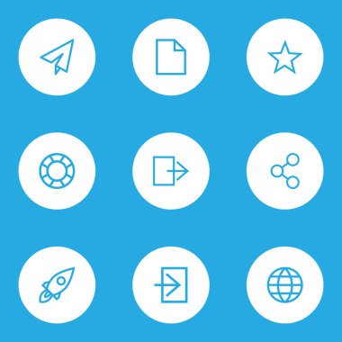 Kullanıcı anahat simgeleri ayarlayın. Gönder, Küre, denize indirmek ve diğer öğeleri koleksiyonu. Cankurtaran, klasör, sevdim gibi semboller de içerir.