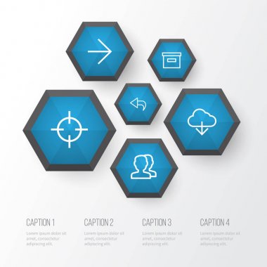 Kullanıcı anahat simgeleri ayarlayın. Hedef, geri alma, grup ve diğer öğeleri koleksiyonu. Depo, keskin nişancı, eski yerine koymak gibi semboller de içerir.