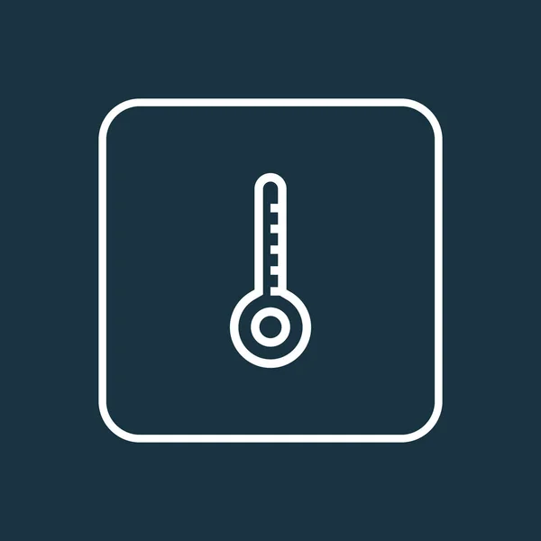 Símbolo del contorno del termómetro. Elemento de temperatura aislado de calidad premium en estilo moderno . — Archivo Imágenes Vectoriales