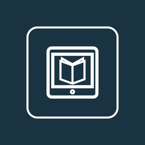 Leren overzichtsknop. Premium kwaliteit geïsoleerd E-Reader Element In Trendy stijl. — Stockvector