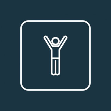 Mutluluk anahat simgesi. Premium Kalite izole sevinçli öğe Trendy tarzı.