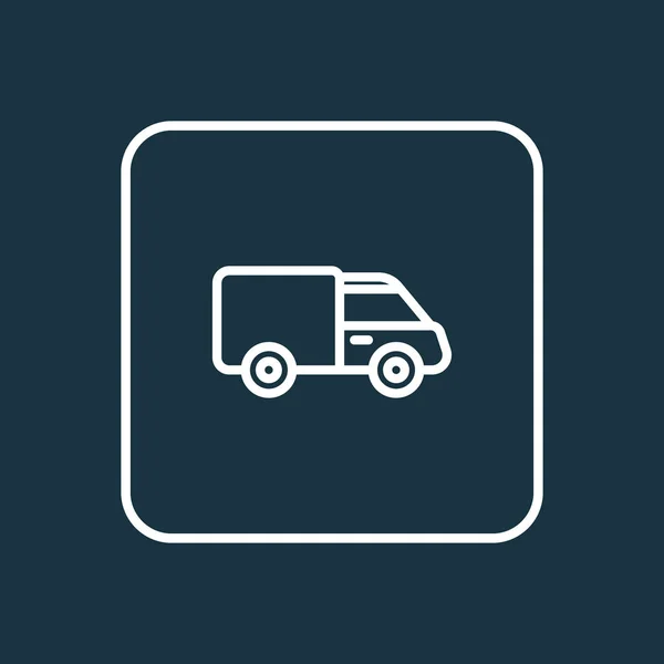 Simbolo di Van Outline. Elemento caravan isolato di qualità premium in stile trendy . — Vettoriale Stock