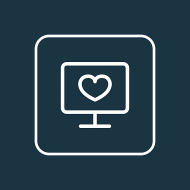 Tanı anahat simgesi. Premium Kalite izole monitör öğe Trendy tarzı.