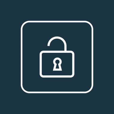 Anahat simgesini açın. İzole üstün kaliteli moda stil öğesinde kilidini.