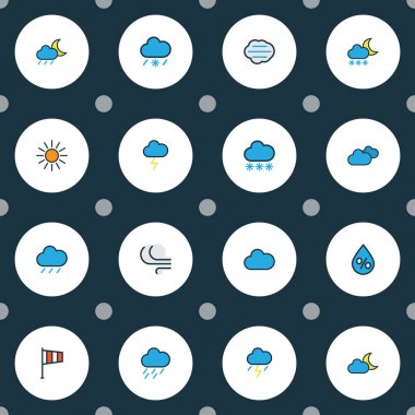 Hava renkli anahat simgelerini belirlemek. Fırtına, donma, kasırga ve diğer öğeleri koleksiyonu. Ayrıca Vane, yüzde, yağmur gibi simgeler içerir.