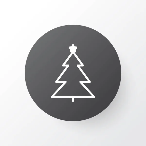 Boże Narodzenie drzewo ikona Symbol. Wysokiej jakości na białym tle urządzone drzewo Element w modnym stylu. — Wektor stockowy