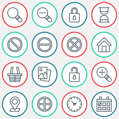 Web simgeler kümesi. Zaman, manzara Foto, koruma'yı öğeleri koleksiyonu. Ayrıca iptal, saat, saat gibi simgeler içerir.