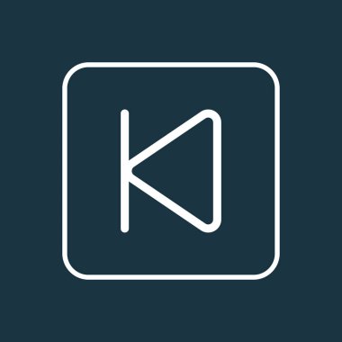 Geriye dönük anahat simgesi. Premium Kalite izole başlangıç öğesine Trendy tarzı.