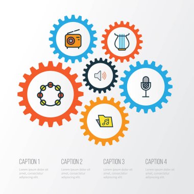 Ses renkli anahat simgelerini belirlemek. Şablon, hacim, kümesi ve diğer öğeleri koleksiyonu. Ayrıca paket, düzey, Set gibi simgeler içerir.