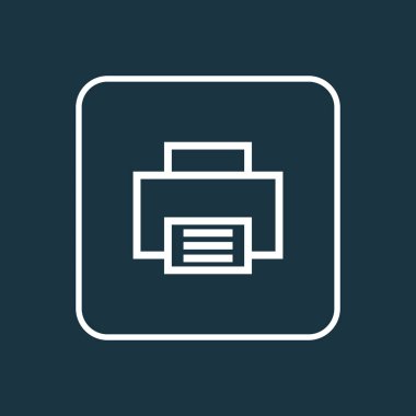 Yazıcı anahat simgesi. Üstün kaliteli baskı moda stil öğesinde izole.