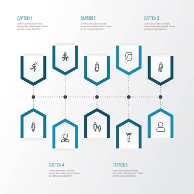 İnsanlar Icons Set anahat. Sevinçli, profil, işçi ve diğer öğeleri koleksiyonu. Ayrıca adam gibi simgeler içerir yaşlı, iş adamı.