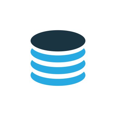 Veritabanı renkli simge sembolü. Premium Kalite yalıtılmış depolama öğesi Trendy tarzı.