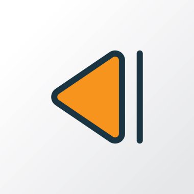 Geriye dönük renkli anahat simgesini yavaş. Premium Kalite Trendy tarzı önceki öğeyi izole.