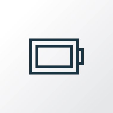 Şarj anahat simgesi. Üstün kaliteli moda stil öğesinde pil izole.