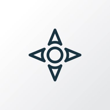 Denetleyicisi anahat simgesi. Üstün kaliteli moda stil öğesinde ok izole.