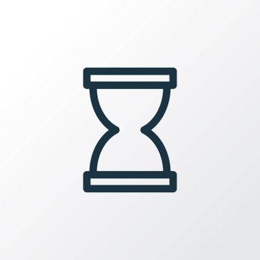 Kum saati anahat simgesi. Üstün kaliteli kum saati moda stil öğesinde izole.