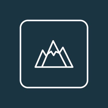 Dağlar anahat simgesi. Üstün kaliteli moda stil öğesinde Hill izole.