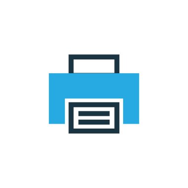 Renkli simge simge yazdırın. Premium Kalite izole Yazıcı öğesi Trendy tarzı.