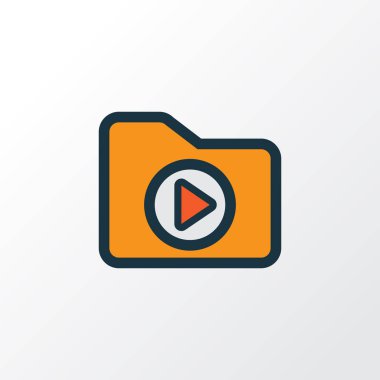 Dosyası renkli anahat simgesi. Premium Kalite Media klasör öğesi Trendy tarzı izole.