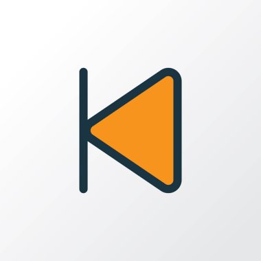 Geriye dönük renkli anahat simgesi. Premium Kalite izole başlangıç öğesine Trendy tarzı.