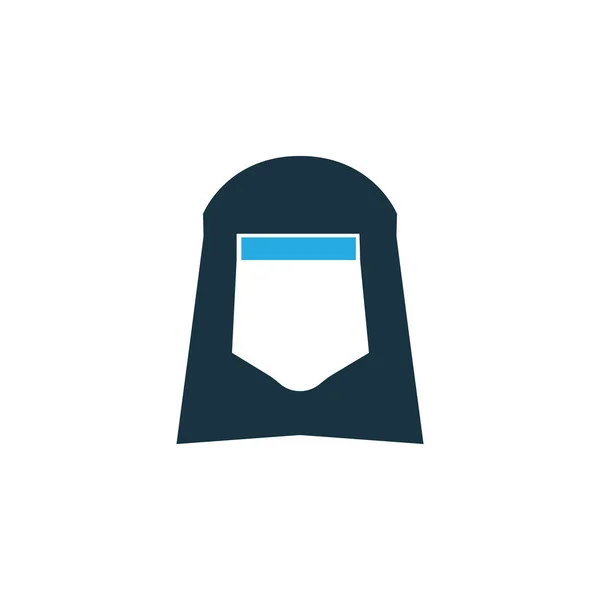 Símbolo do ícone colorido do xale. Elemento Hijab isolado de qualidade premium em estilo moderno . — Vetor de Stock