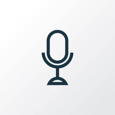 Mikrofon anahat simgesi. Üstün kaliteli moda stil öğesinde Karaoke izole.