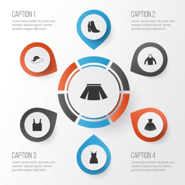 Giysi simgeler kümesi. Kadın Kış Ayakkabı, Sarafan, kazak ve diğer öğeleri koleksiyonu. Da içeren sembolleri gibi zarif, kapüşonlu, Tank.