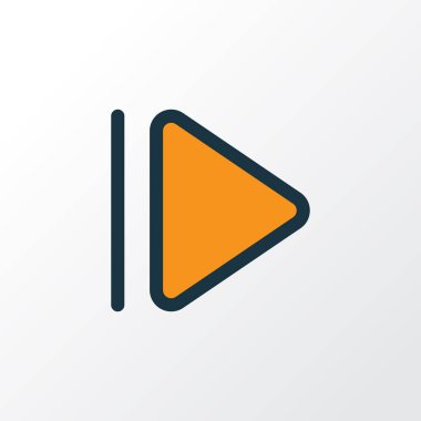 Yukarı doğru renkli anahat simgesi. Premium Kalite izole yavaş ileri öğesinde Trendy tarzı.