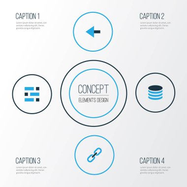 Renkli simgeler kümesi arabirim. Url, depolama, istatistik ve diğer öğeleri koleksiyonu. Ayrıca gösterge paneli, veritabanı, zamanlama gibi simgeler içerir.