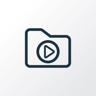 Dosya anahat simgesi. Premium Kalite Media klasör öğesi Trendy tarzı izole.