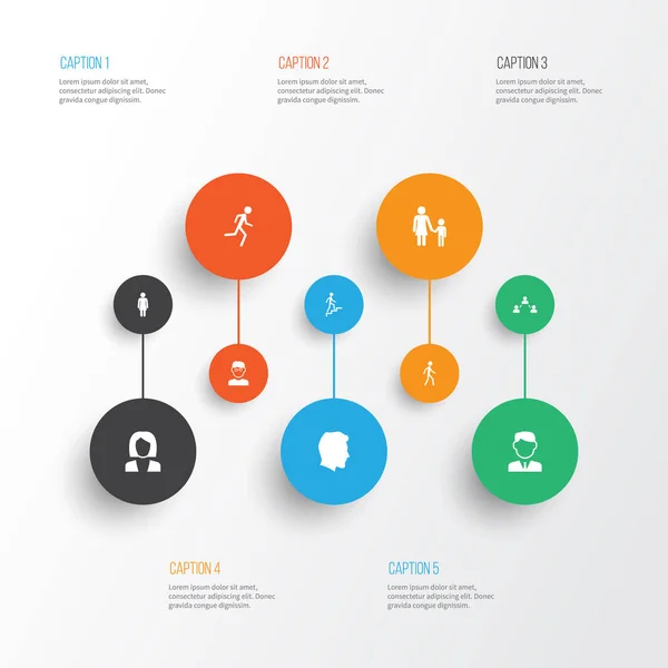 Ensemble d'icônes de personne. Collection De Famille, Jogging, Échelle Et Autres Éléments. Comprend également des symboles tels que homme d'affaires, jogging, escalade . — Image vectorielle