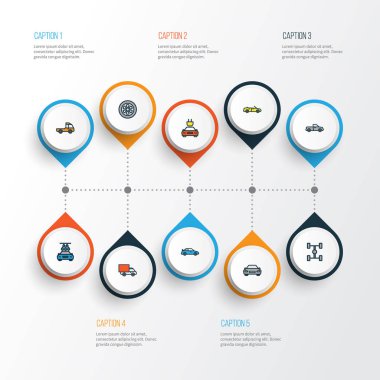 Otomobil renkli anahat simgelerini belirlemek. Sürücü, elektrik, Van ve diğer öğeleri koleksiyonu. Ayrıca Dingil mesafesi, su, Tesla gibi simgeler içerir.