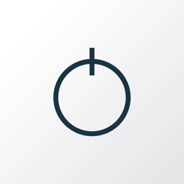 Düğme anahat sembolü. Üstün kaliteli moda stil öğesinde güç izole.