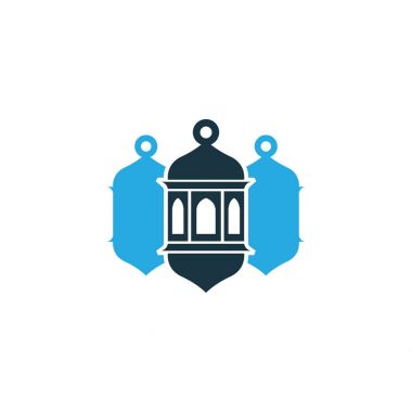 İbadet renkli simge sembolü. Premium Kalite izole Camii fener öğe Trendy tarzı.