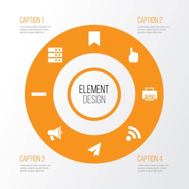 Icons Set Arabirimi. Origami, eksi, imleç ve diğer öğeleri koleksiyonu. Ayrıca Kaldır, Mark, fare gibi simgeler içerir.