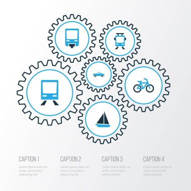Ulaşım renkli simgeler kümesi. Yelkenli, Bisiklet, Cabriolet ve diğer öğeleri koleksiyonu. Aynı zamanda yelken, arabası, Cabriolet gibi simgeler içerir.