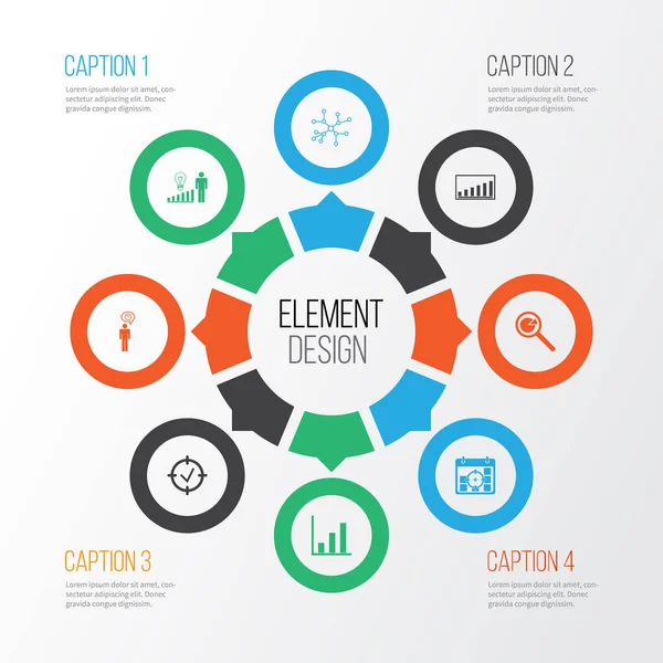 Yönetim Kurulu Icons Set. Çubuk grafik, proje analizi, onaylanmış hedef ve diğer öğeleri koleksiyonu. Ayrıca içerir gibi sembolleri yönetmek, yönetim, gol.